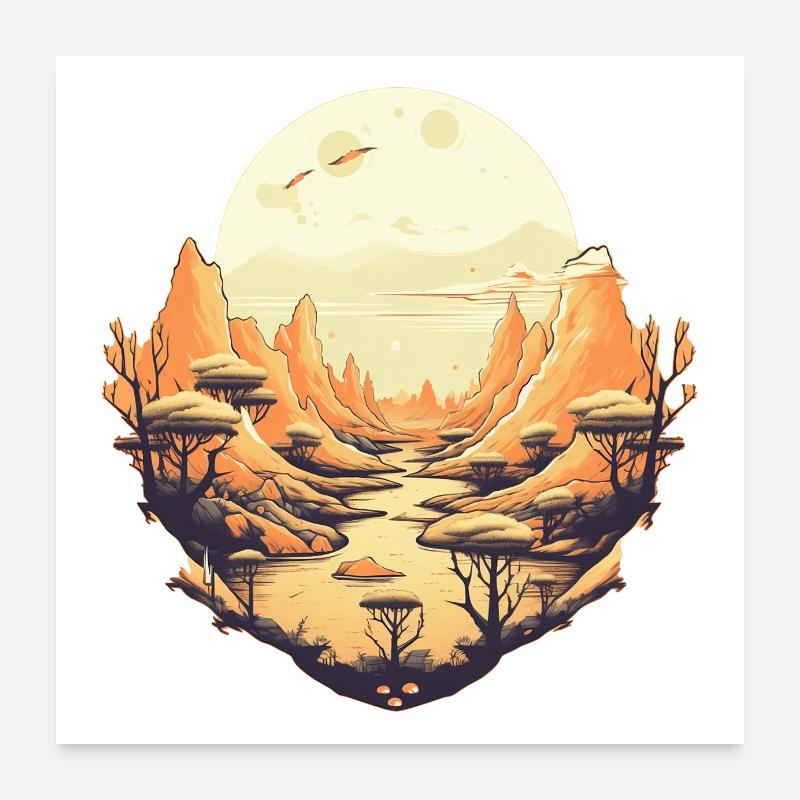 Landschaft Poster 60x60 cm