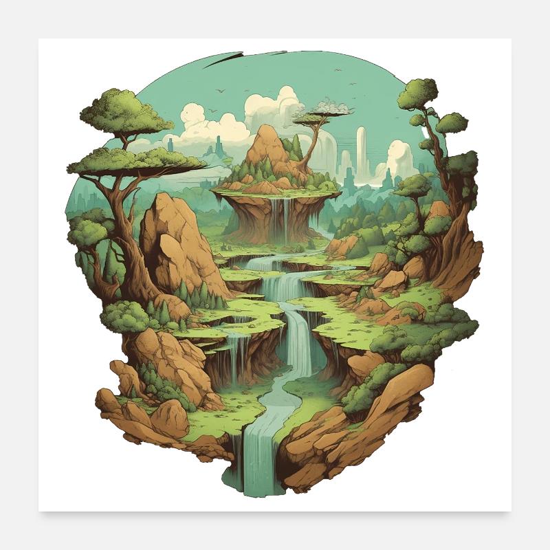 Landschaft Poster 60x60 cm