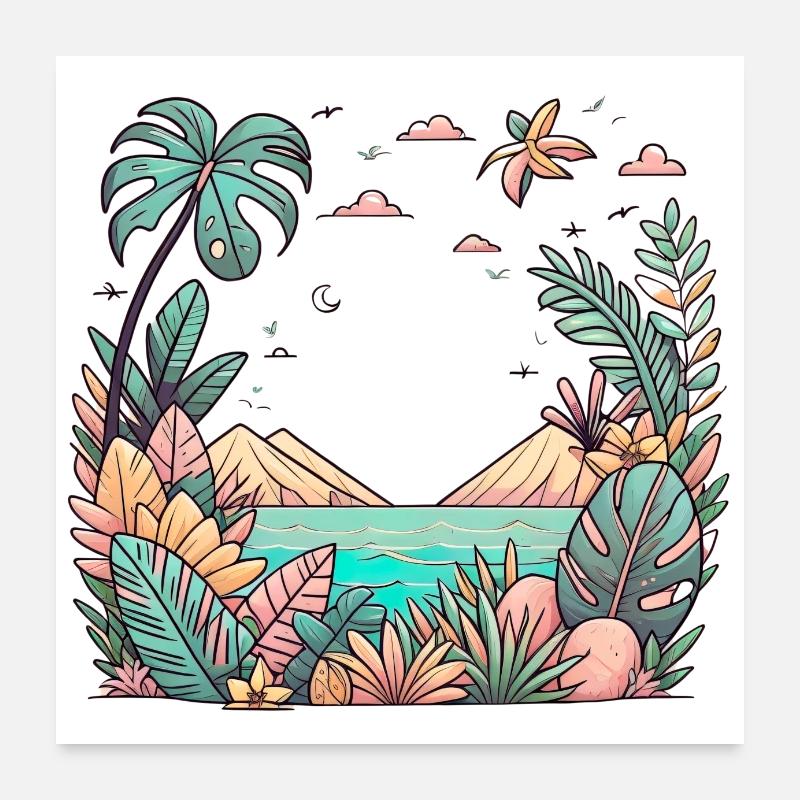 Tropics and mountains Poster 24" x 24" (60x60 cm)