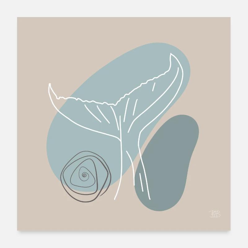 Aileron de baleine Poster 60 x 60 cm