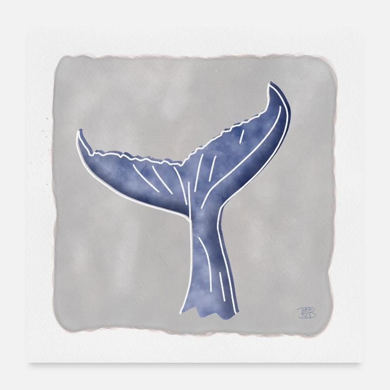 Whale fin Poster 24" x 24" (60x60 cm)