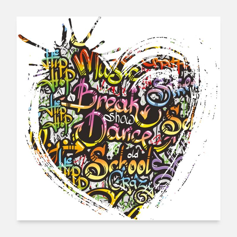 Graffiti style Splash hip hop couleurs peintre couleur Poster 60 x 60 cm