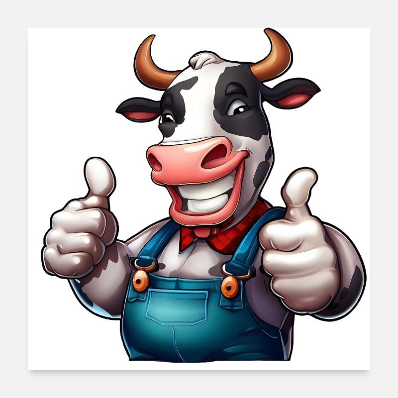 Ferme de vaches Poster 60 x 60 cm