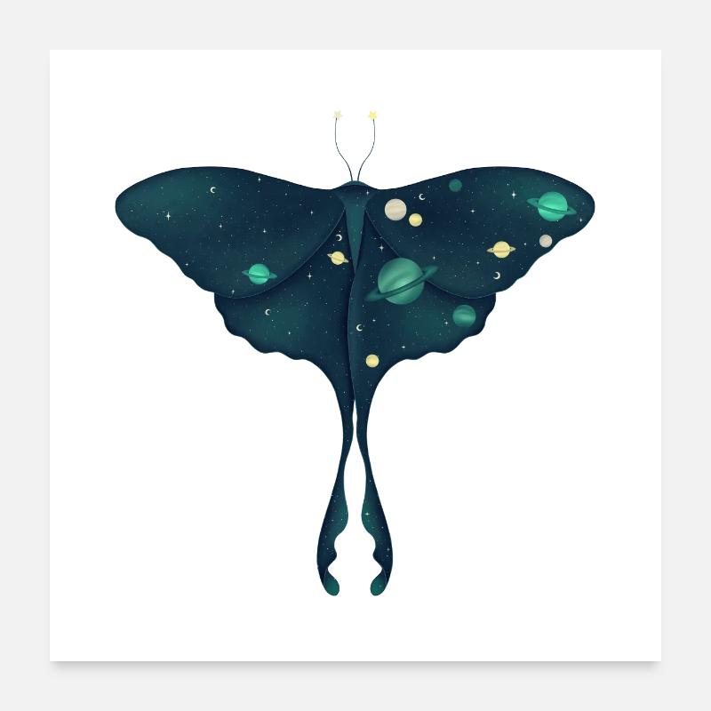 Kosmische Motte Poster 60x60 cm