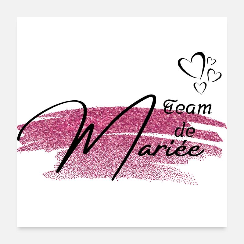 Team de la mariée golden pink Poster 60 x 60 cm