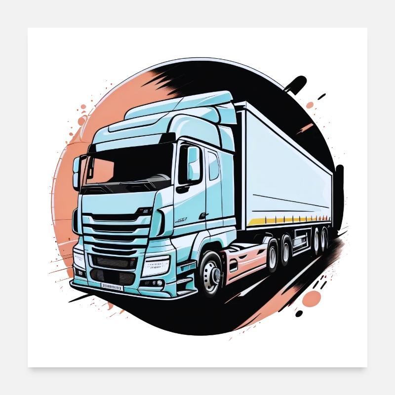 Semi trailer truck Poster 24" x 24" (60x60 cm)
