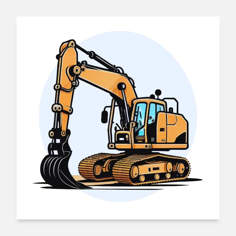 Der Bagger Poster 60x60 cm