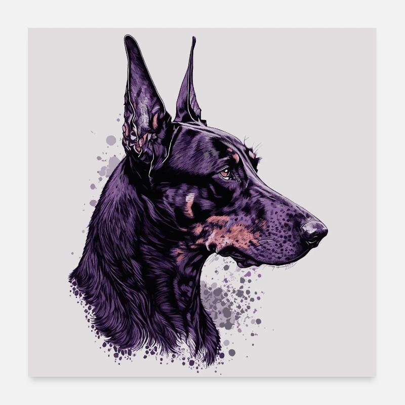 Fier doberman Poster 60 x 60 cm