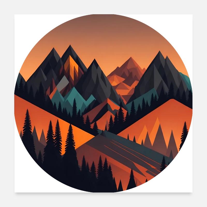 Paysage abstrait Poster 60 x 60 cm