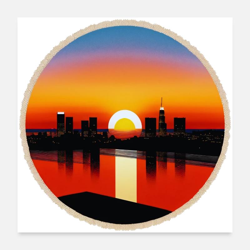 Los Angeles Coucher de Soleil Poster 60 x 60 cm