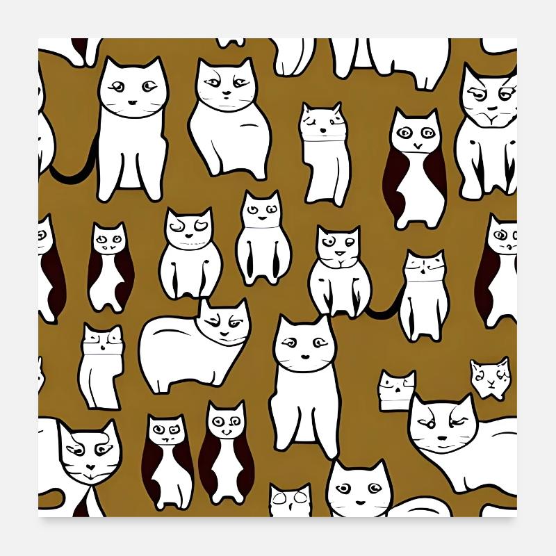 Cat Lover Muster Poster 60x60 cm