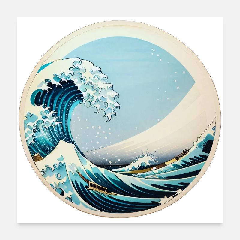 Pris dans la vague Poster 60 x 60 cm