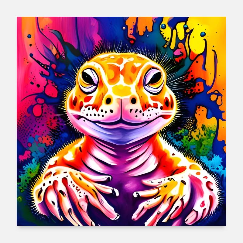 Leopard Gecko Splash Art Poster 60x60 cm