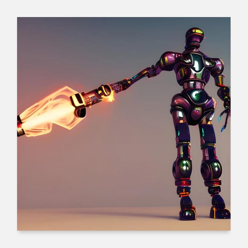 Humanoider Roboter Poster 60x60 cm