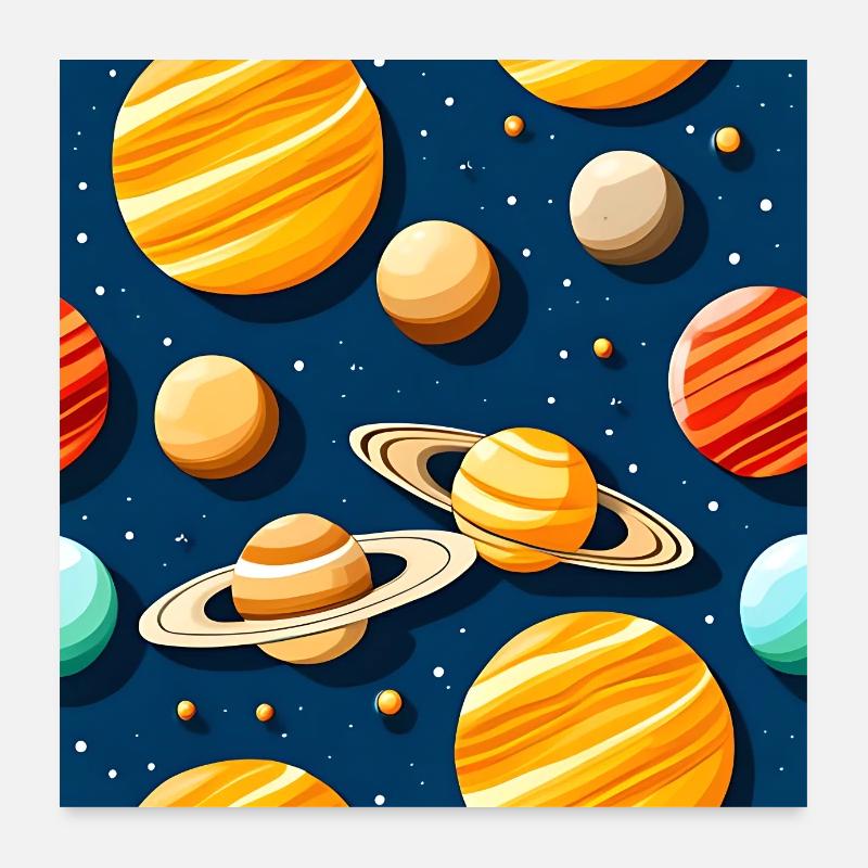 Modèle de système solaire bizarre Poster 60 x 60 cm