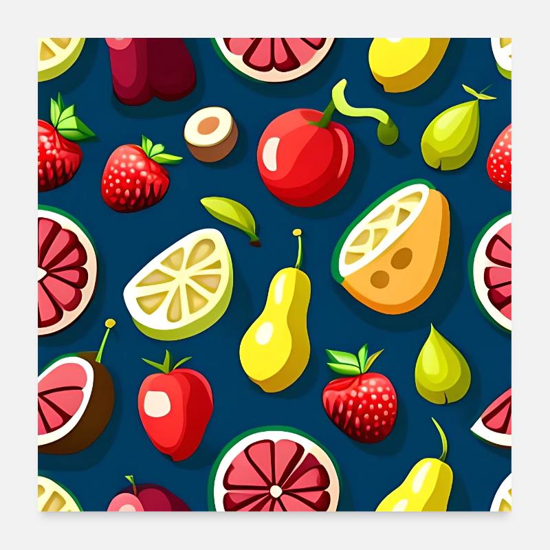 Frucht-Medley-Genuss-Muster Poster 60x60 cm
