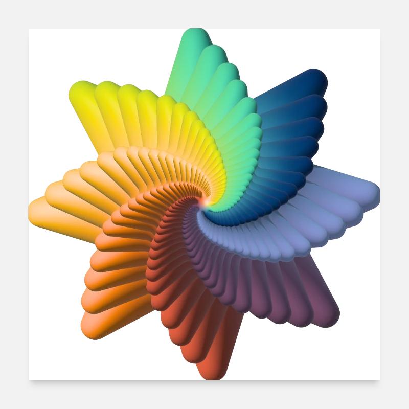 Regenbogenstern Poster 60x60 cm