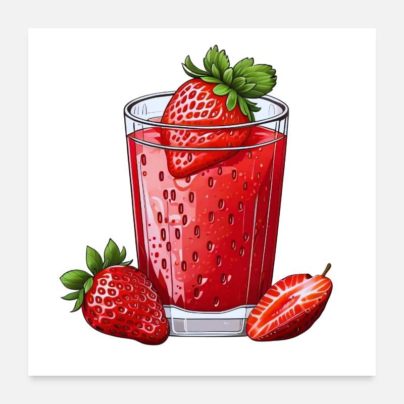 Erdbeersirup Poster 60x60 cm