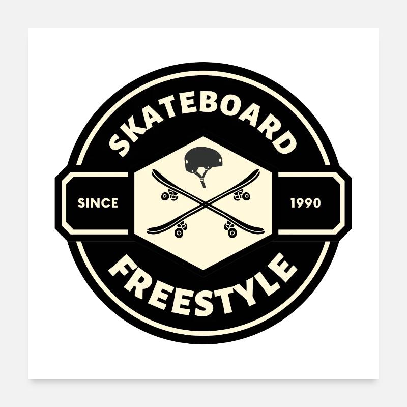 LOGO SKATE FREESTYLE X PLANCHE CASQUE Poster 60 x 60 cm