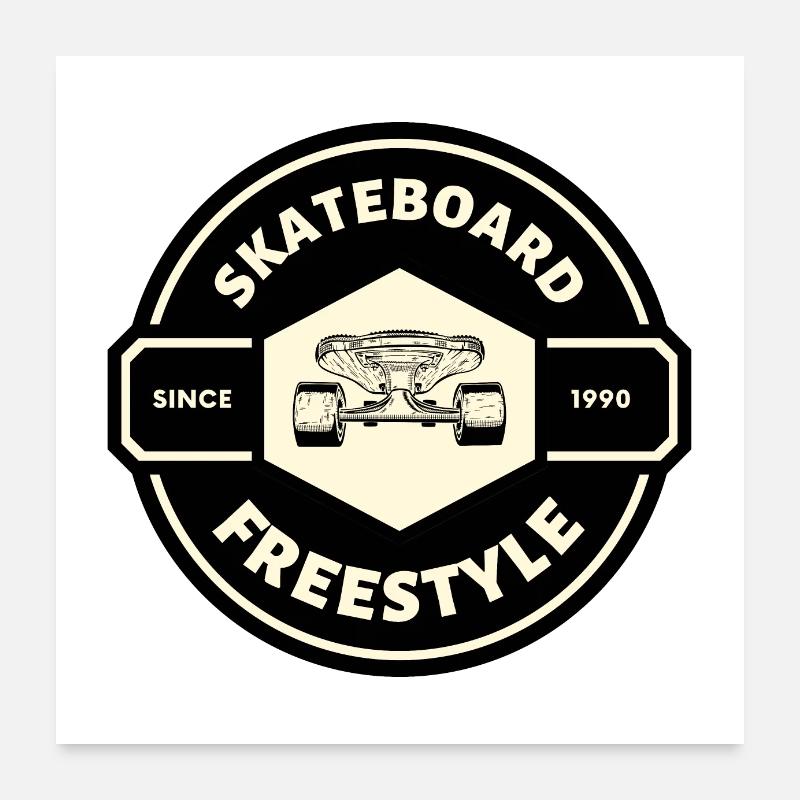 SKATEBOARD FREESTYLE X BOARD FACE Poster 24" x 24" (60x60 cm)