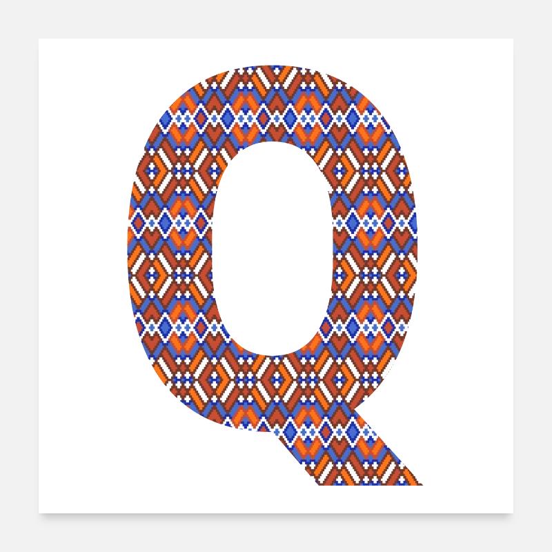 Monogram Letter Q- geometric pattern Poster 24" x 24" (60x60 cm)
