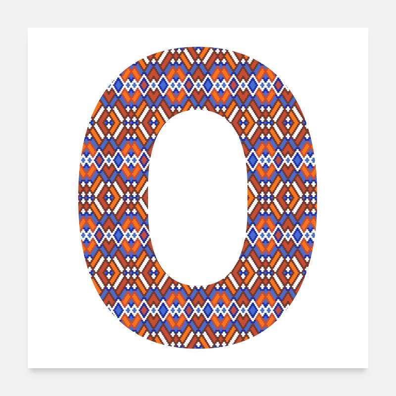 Monogram Letter O- geometric pattern Poster 24" x 24" (60x60 cm)