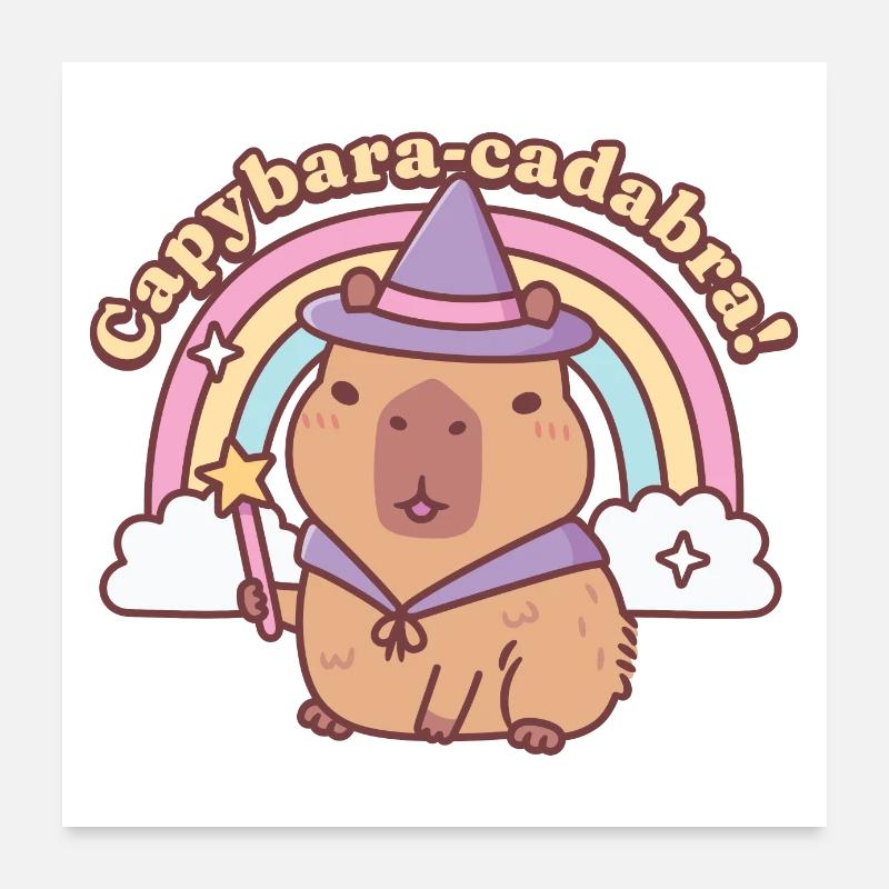 Niedliches Capybara Magic Capybaracadabra Lustig Poster 60x60 cm