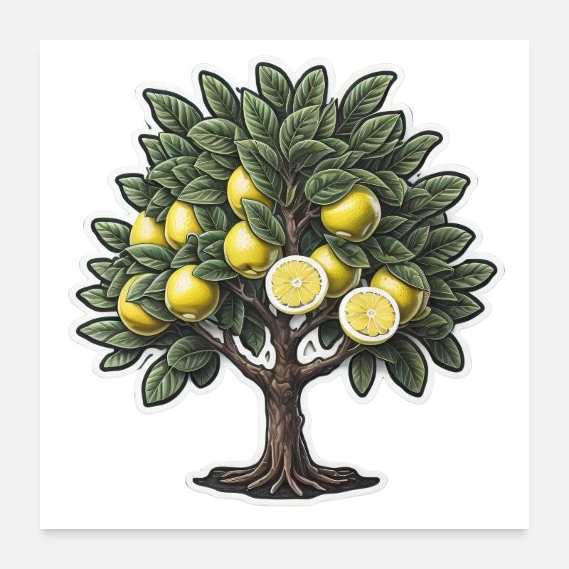 Zitronenbaum Poster 60x60 cm