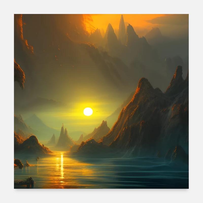 Coucher de soleil Poster 60 x 60 cm