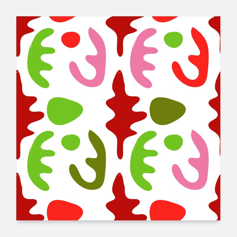 abstrakte, bunte Formen Poster 60x60 cm