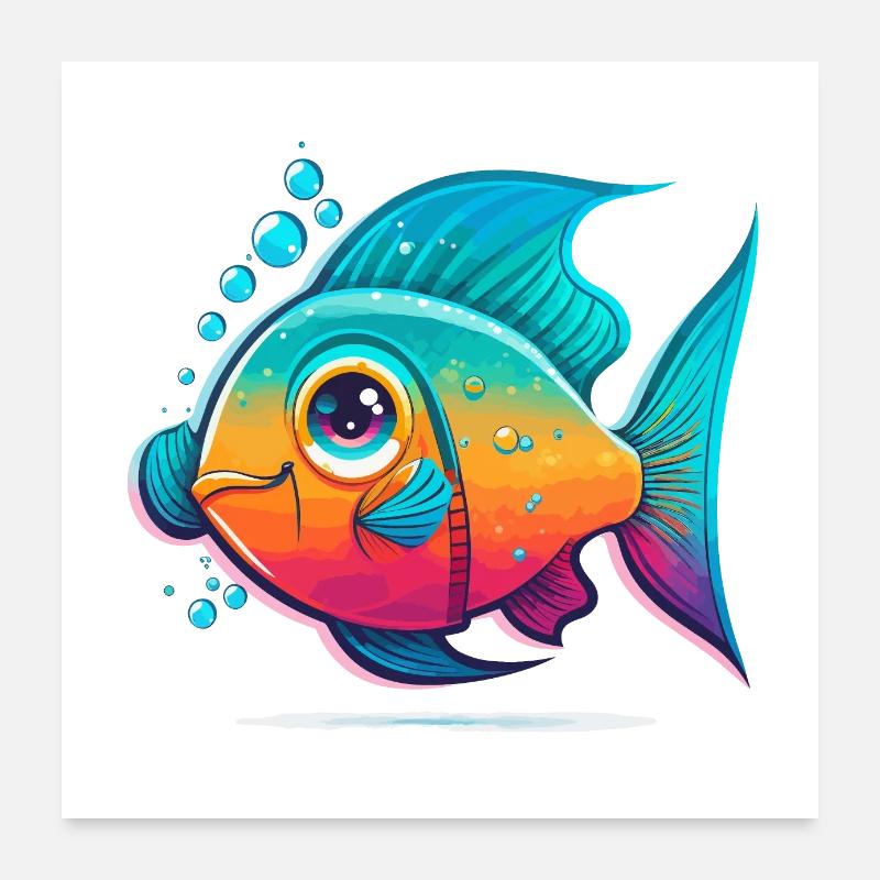 Drôle de poisson Poster 60 x 60 cm