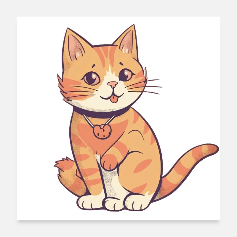 Design de chat « Purrfectly adorable » Poster 60 x 60 cm