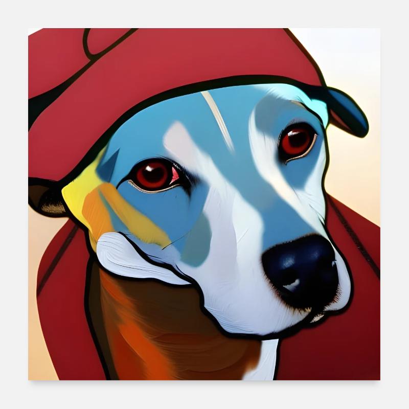 Portrait de whippet à la mode à la mode. Poster 60 x 60 cm