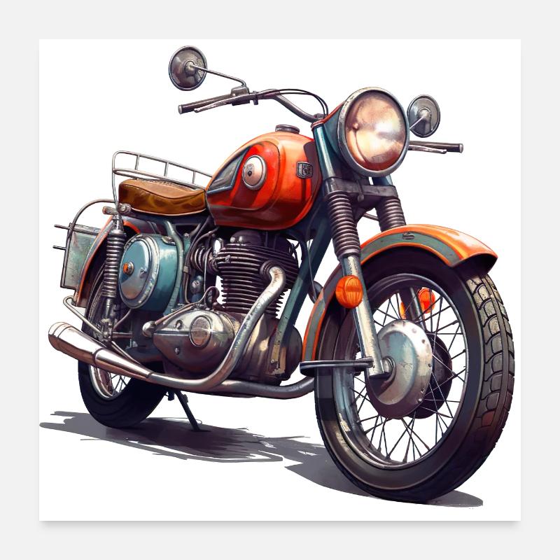 Motorrad Fahren ist ein Lebensgefühl Poster 60x60 cm