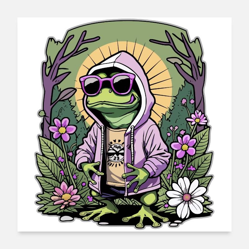 Rapper-Frosch - poster Poster 60x60 cm