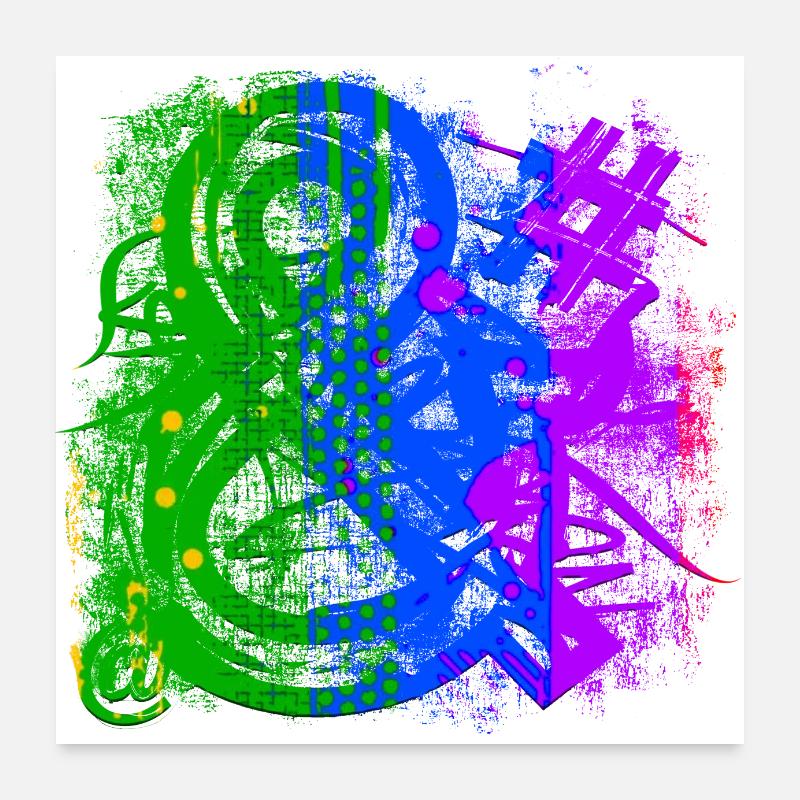 Graffiti-Stil Splash Hip Hop Farben Maler Farbe Poster 60x60 cm