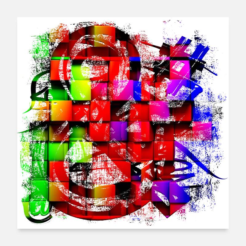 Graffiti style Splash hip hop couleurs peintre couleur Poster 60 x 60 cm