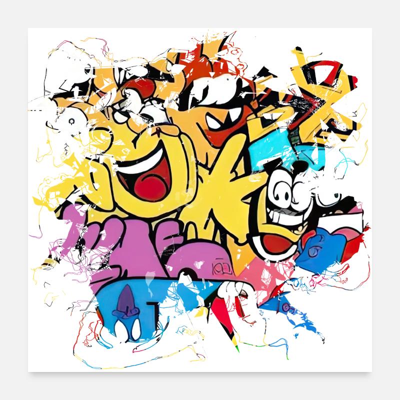 Graffiti-Stil Splash Hip Hop Farben Maler Farbe Poster 60x60 cm