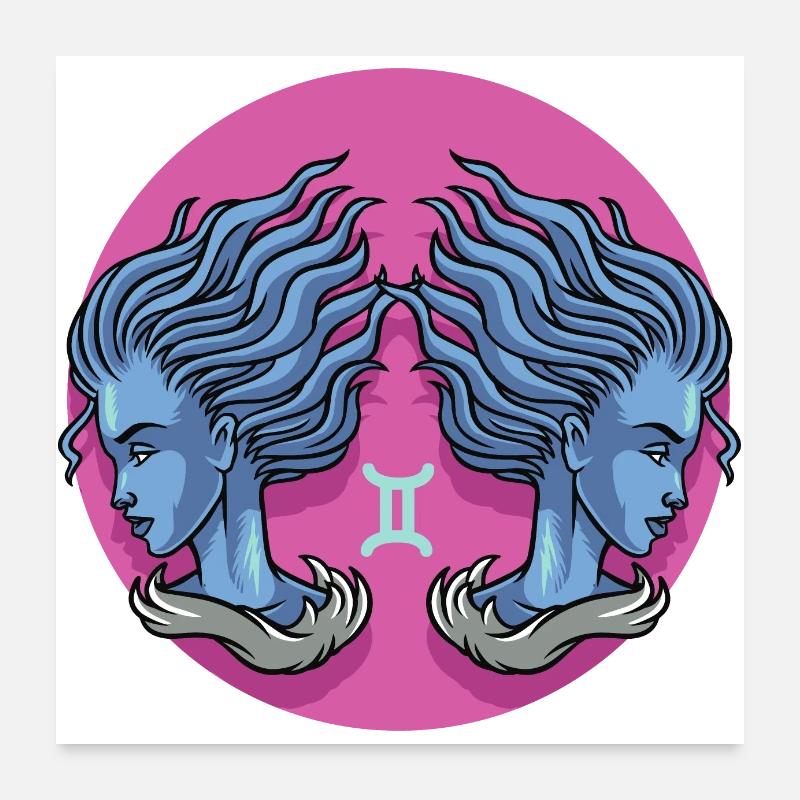 Zodiac - Star Sign - Gemini - pos Poster 60x60 cm