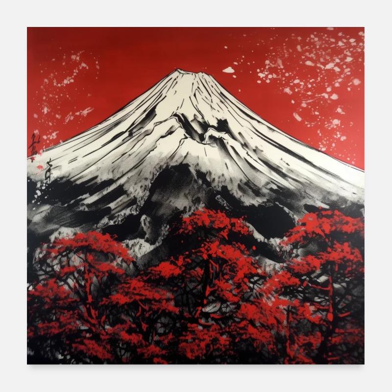 La beauté majestueuse du mont Fuji Poster 60 x 60 cm