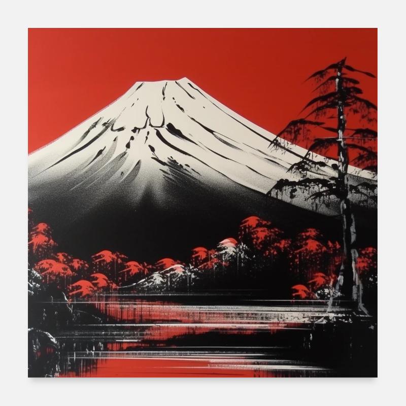 Mountain romance on Mount Fuji Poster 24" x 24" (60x60 cm)