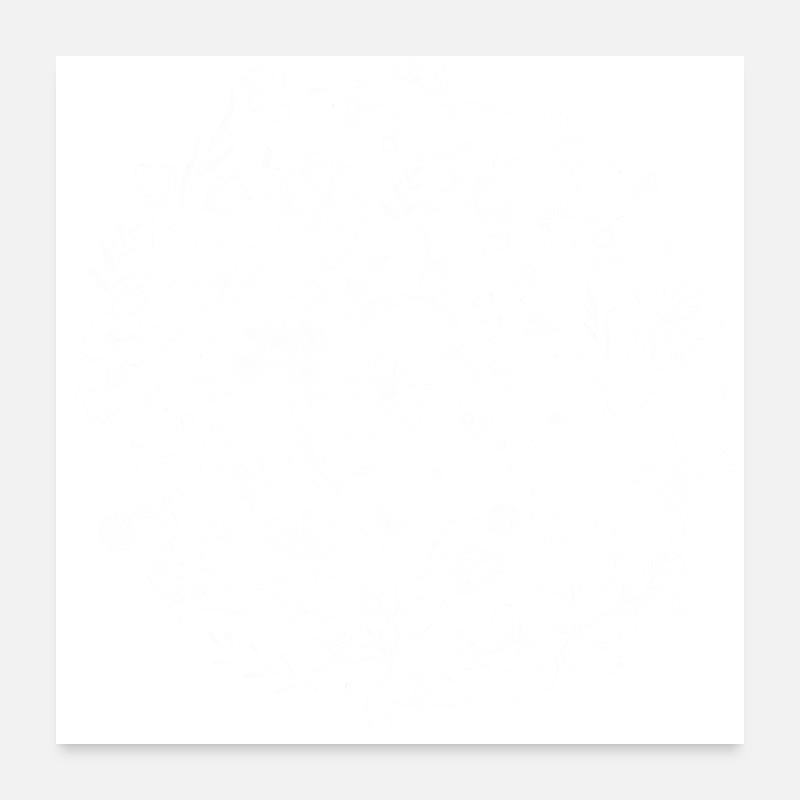 Minimalist flower - Poster 24" x 24" (60x60 cm) - white