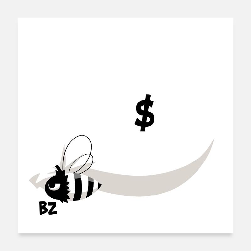 Abeille & Hold-Up - N&B Poster 60 x 60 cm