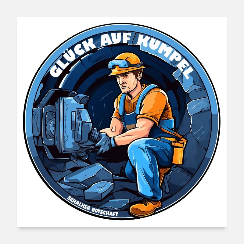 Ruhrpott Glück Auf Kumpel Poster 60x60 cm