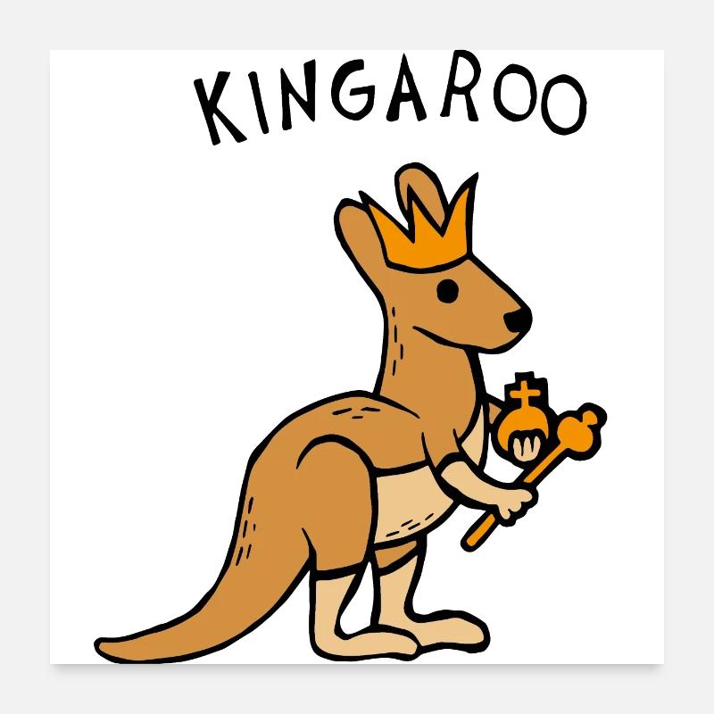 Kangourou Kingaroo Poster 60 x 60 cm