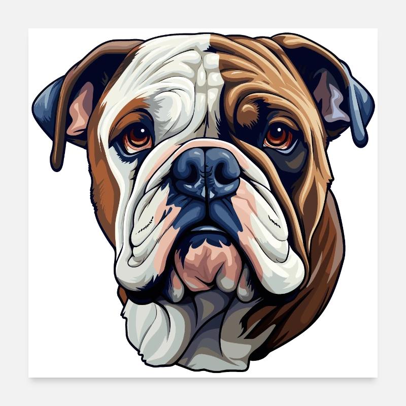 Race de chien bouledogue Poster 60 x 60 cm