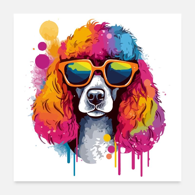 Milo the bespectacled cocker spaniel Poster 24" x 24" (60x60 cm)