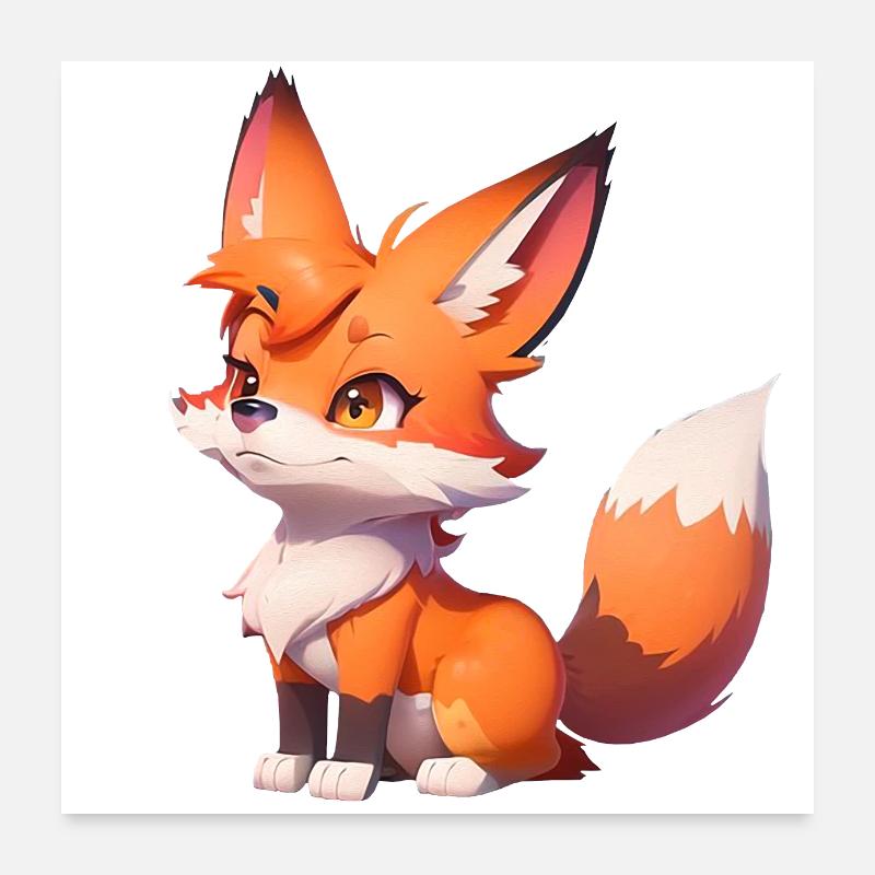 Entzückender Chibi Fuchs Poster 60x60 cm