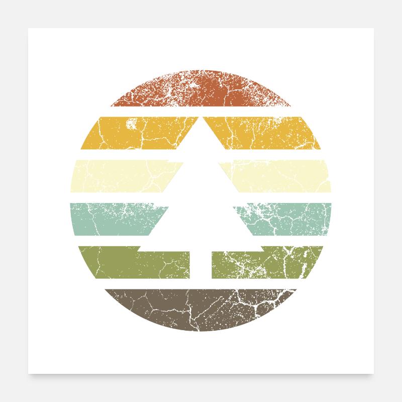 Retro pine tree Poster 24" x 24" (60x60 cm)