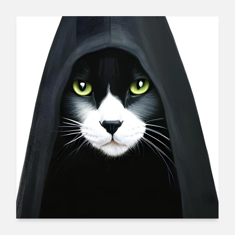 Mythische Katze - Poster 60x60 cm - Weiß